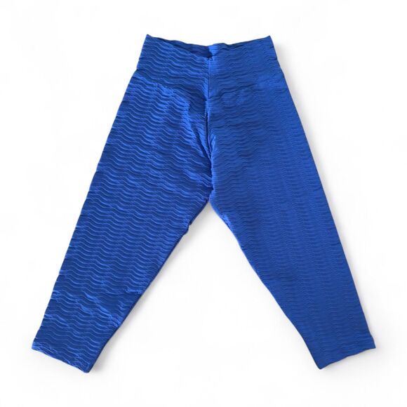 Booty By Brabants Blue Capri Length Croco Leggings - One Size - Picture 1 of 5